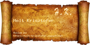 Helt Krisztofer névjegykártya